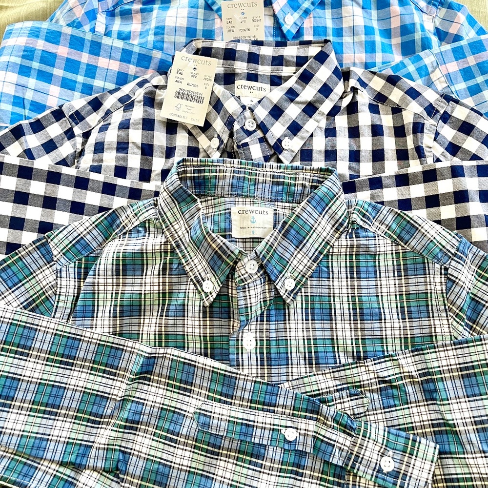 Set of 3 NEW CREWCUTS button downs size 8